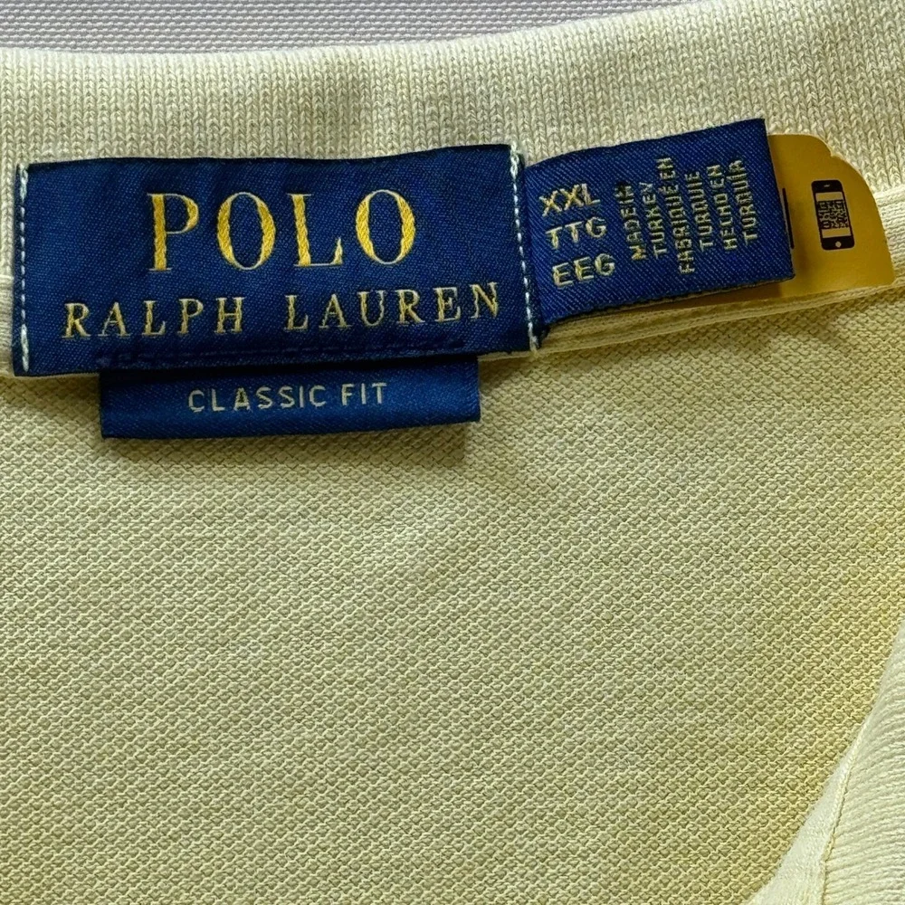 Polo Ralph‎ Lauren Men's XXL Yellow Big Pony Classic Fit Cotton Pique Polo Shirt